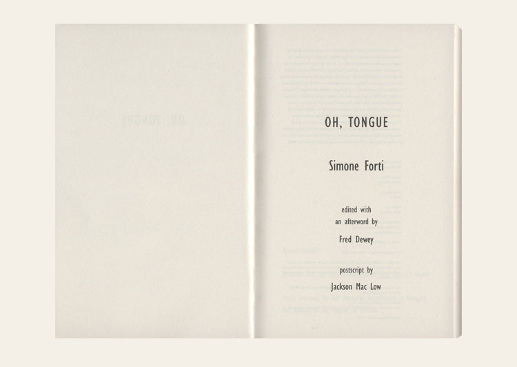 Oh, Tongue - Simone Forti