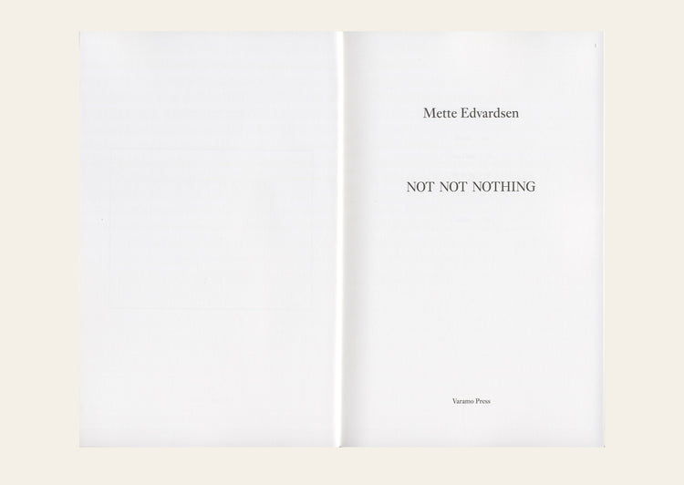 Not Not Nothing - Mette Edvardsen