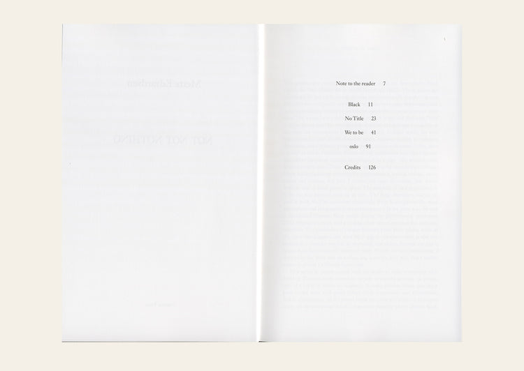 Not Not Nothing - Mette Edvardsen