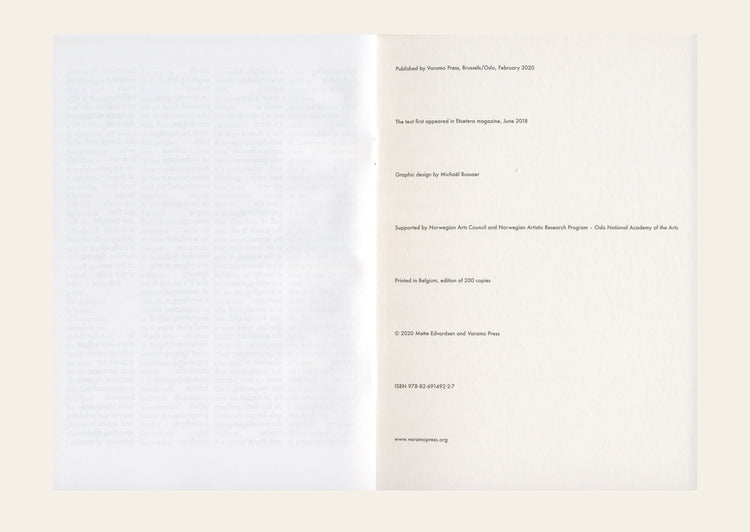 one long continuous line or a thought that dissolves into the distance - Mette Edvardsen