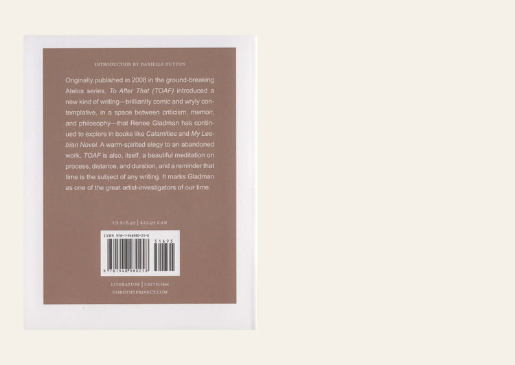 To After That (TOAF) - Renee Gladman