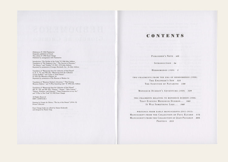 Hebdomeros & Other writings - Giorgio de Chirico