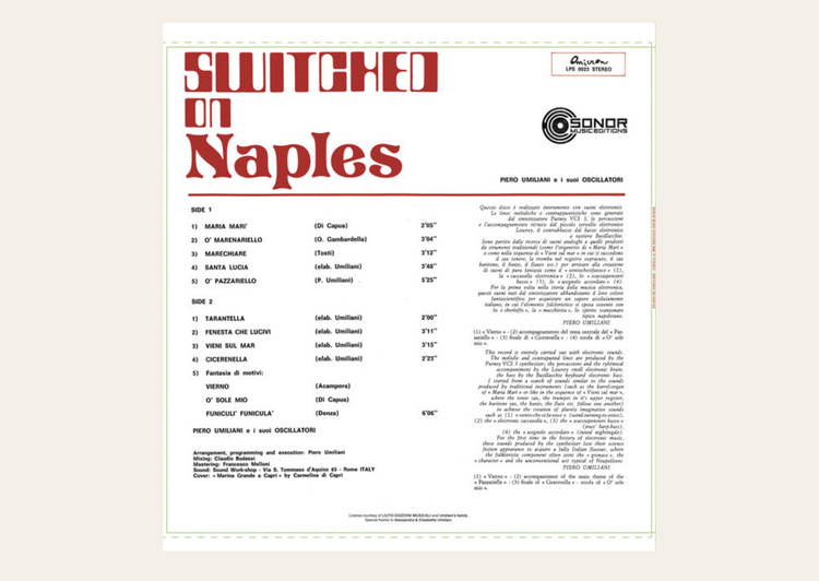 Piero Umiliani: Switched On Naples LP Limited Edition