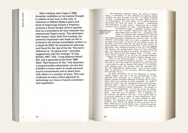 Maryanne Amacher - Selected Writings and Interviews