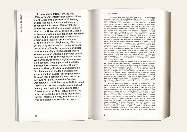 Maryanne Amacher - Selected Writings and Interviews