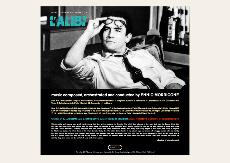 Ennio Morricone: L'Alibi LP Limited Edition