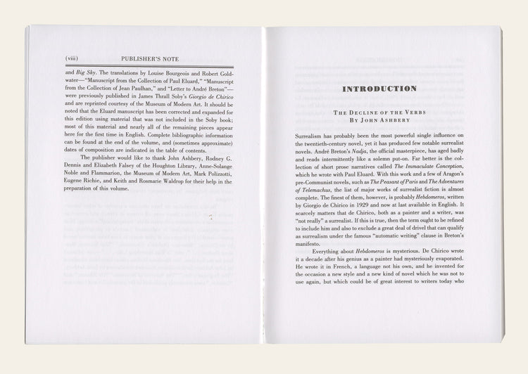 Hebdomeros & Other writings - Giorgio de Chirico