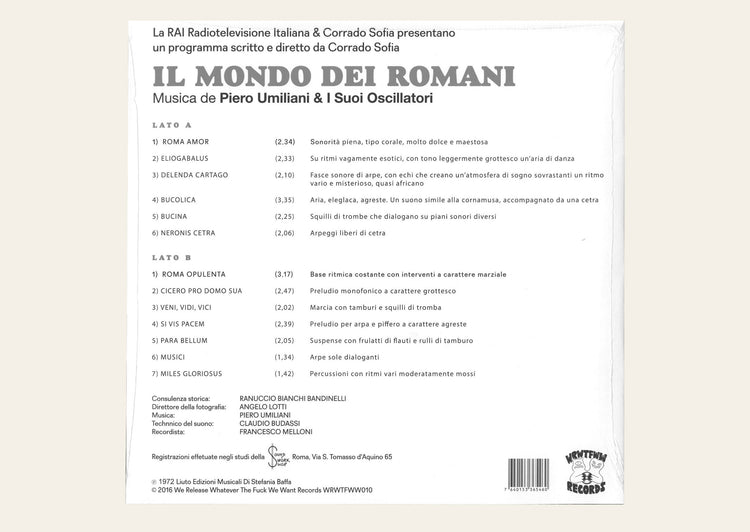 Piero Umiliani & I Suoi Oscillatori: Il Mondo Dei Romani Limited Edition LP
